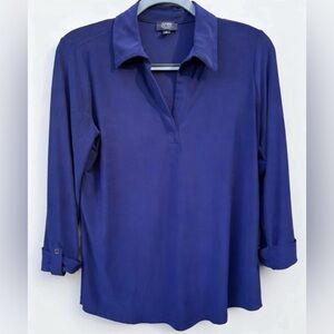 Jones New York Royal Blue Blouse Medium | Work Office Career Top